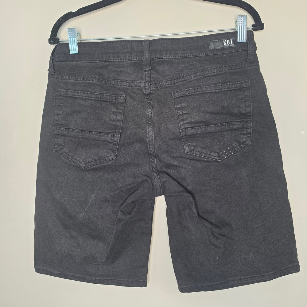 Kut from the Kloth Shorts Women 6 Black Bermuda Denim Stretchy Minimalist Vacay - Picture 3 of 9